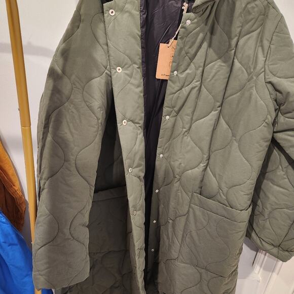 APC button front quilted green coat size XL - Picture 6 of 8